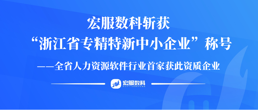 官方认证！宏服数科斩获“浙江省专精特新中小企业”称号——全省